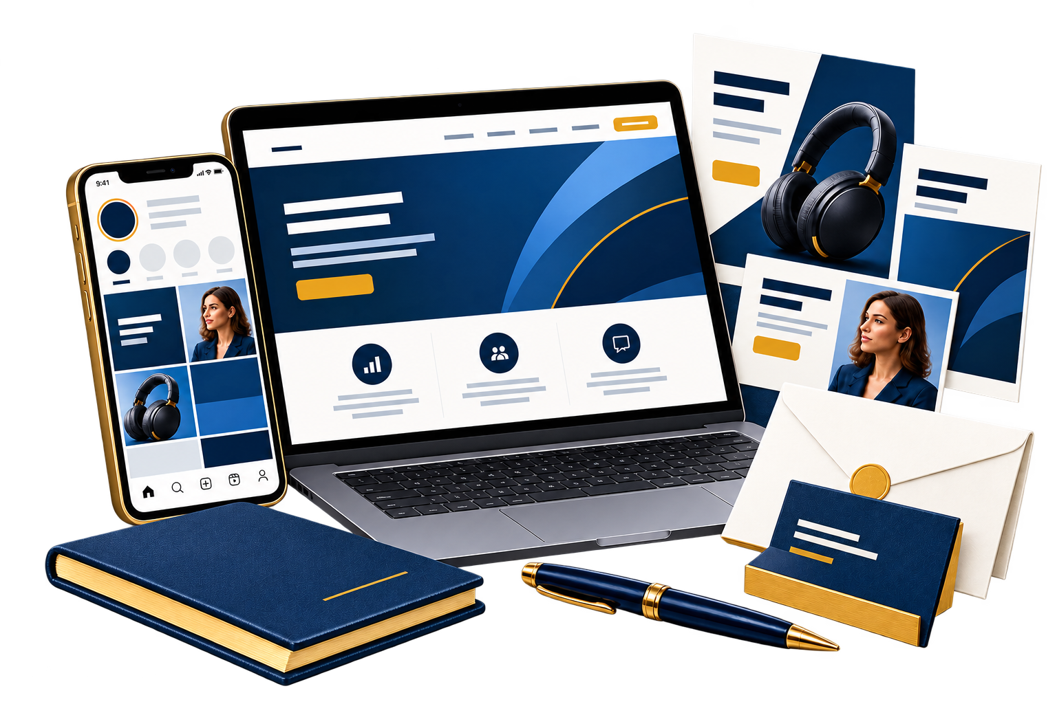 Connected website, advertising and campaign materials