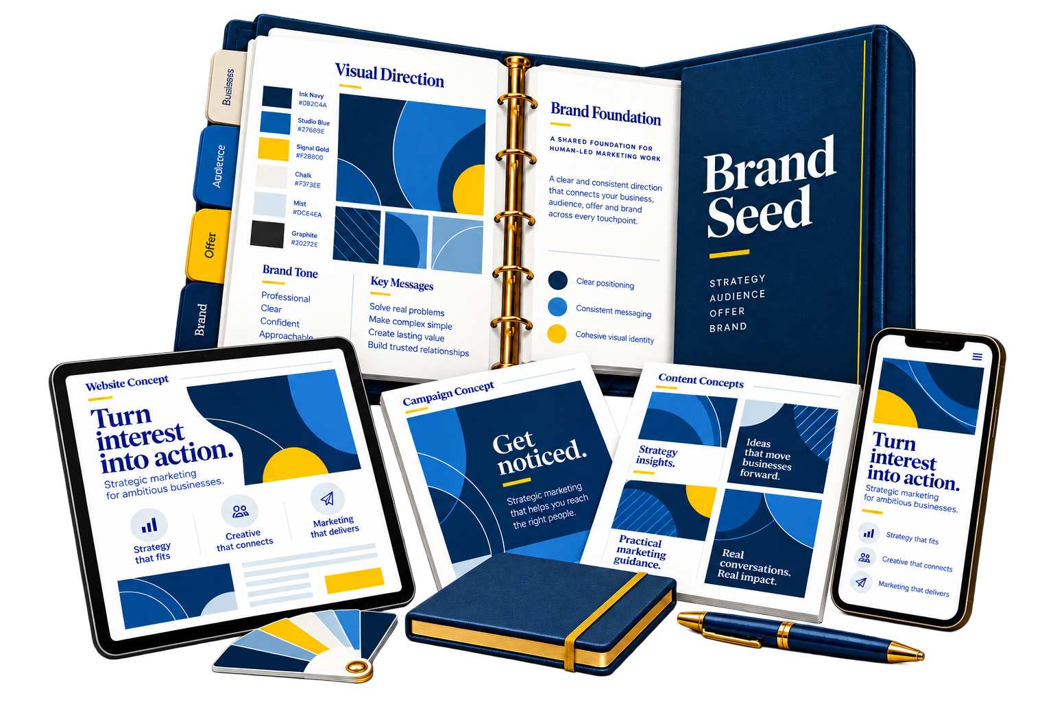 Shared brand strategy and coordinated marketing materials