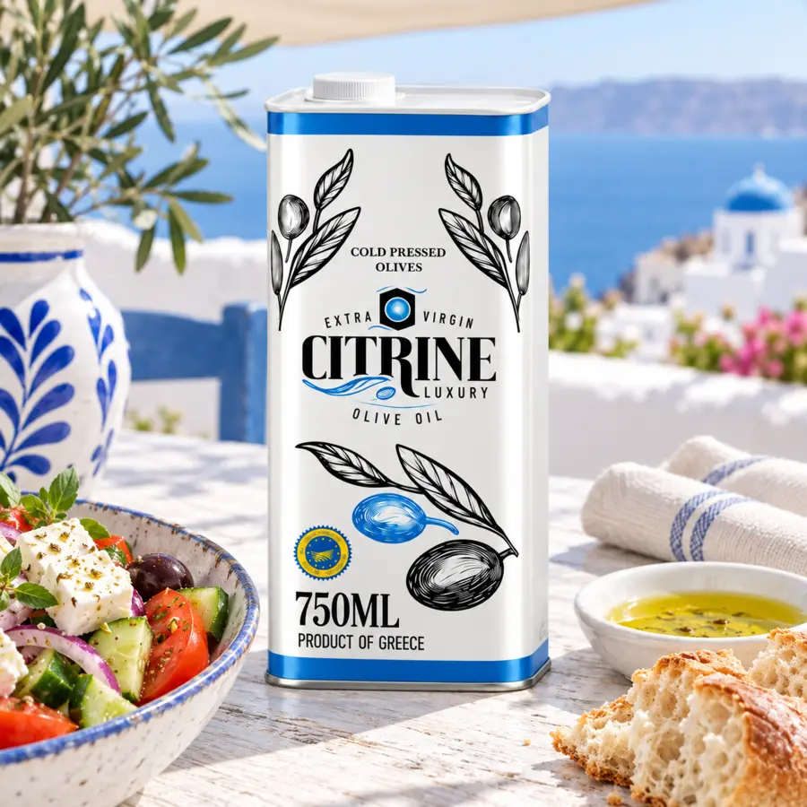 Citrine 750 millilitre olive oil tin