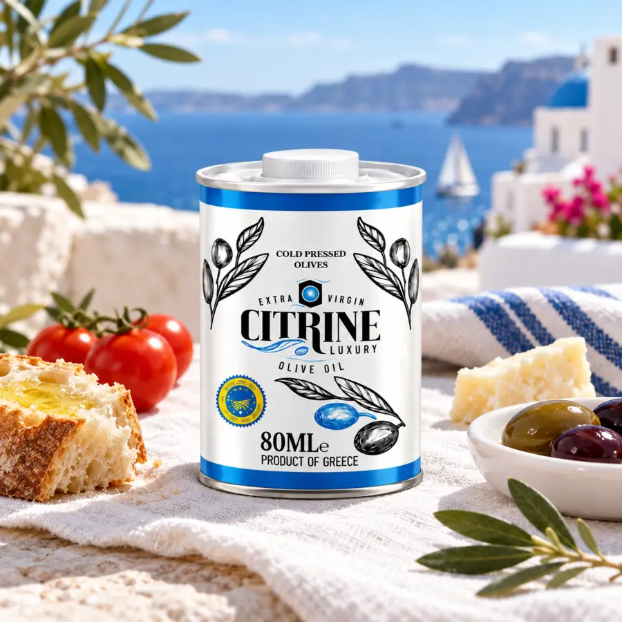 Citrine small discovery olive oil tin