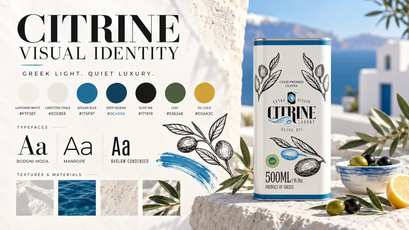 Citrine visual identity board
