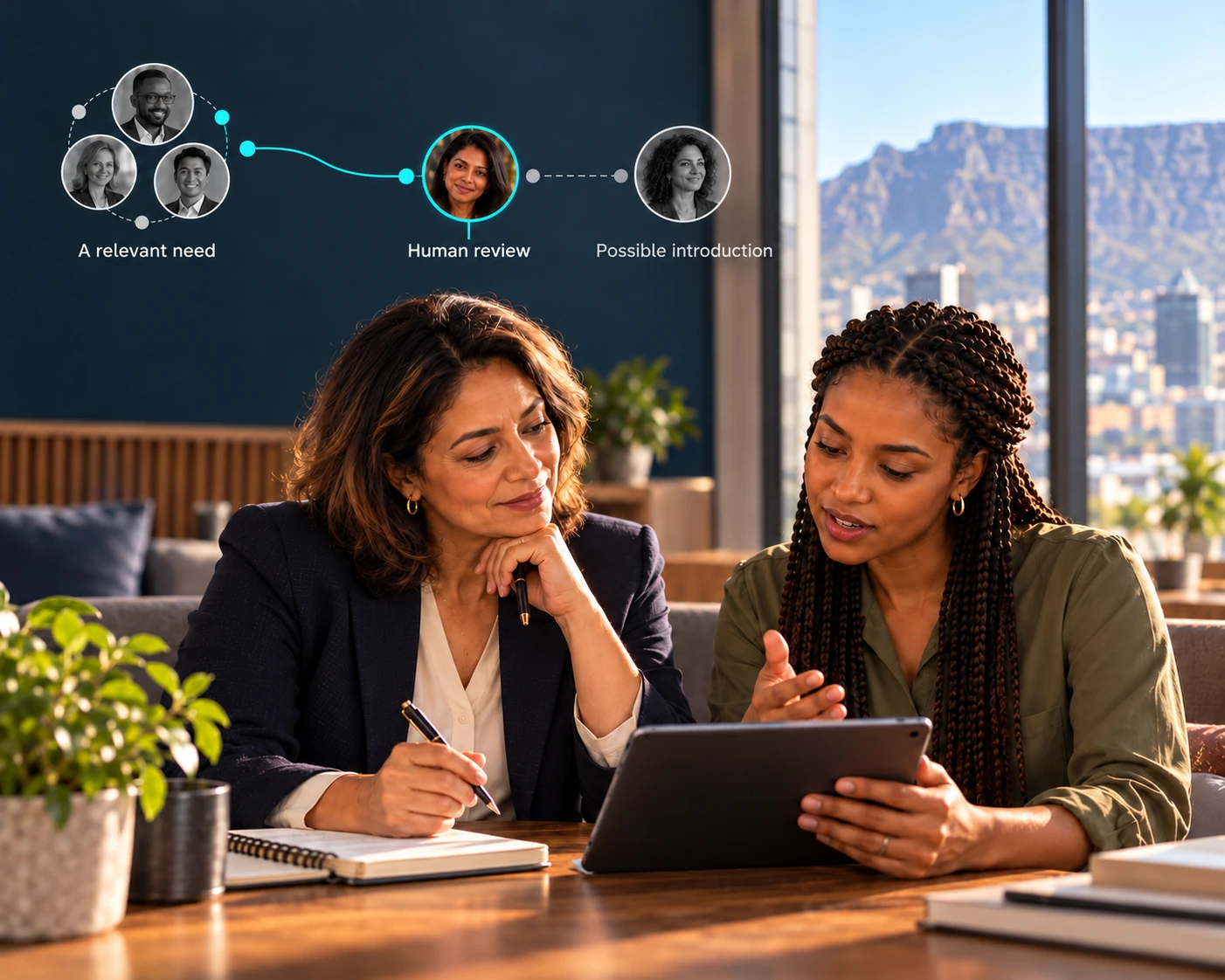 A trusted intermediary revealing relevant people and opportunities within the My Most Trusted network