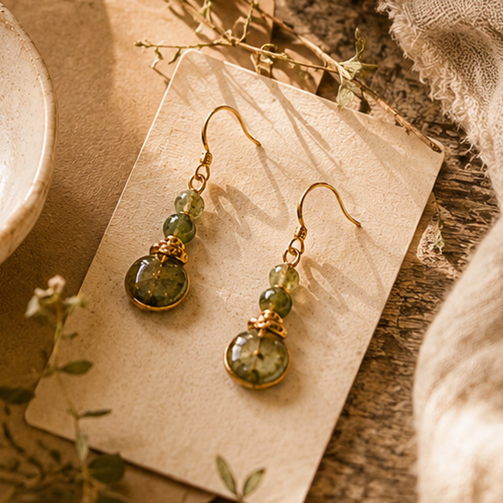 Greenstone drop earrings