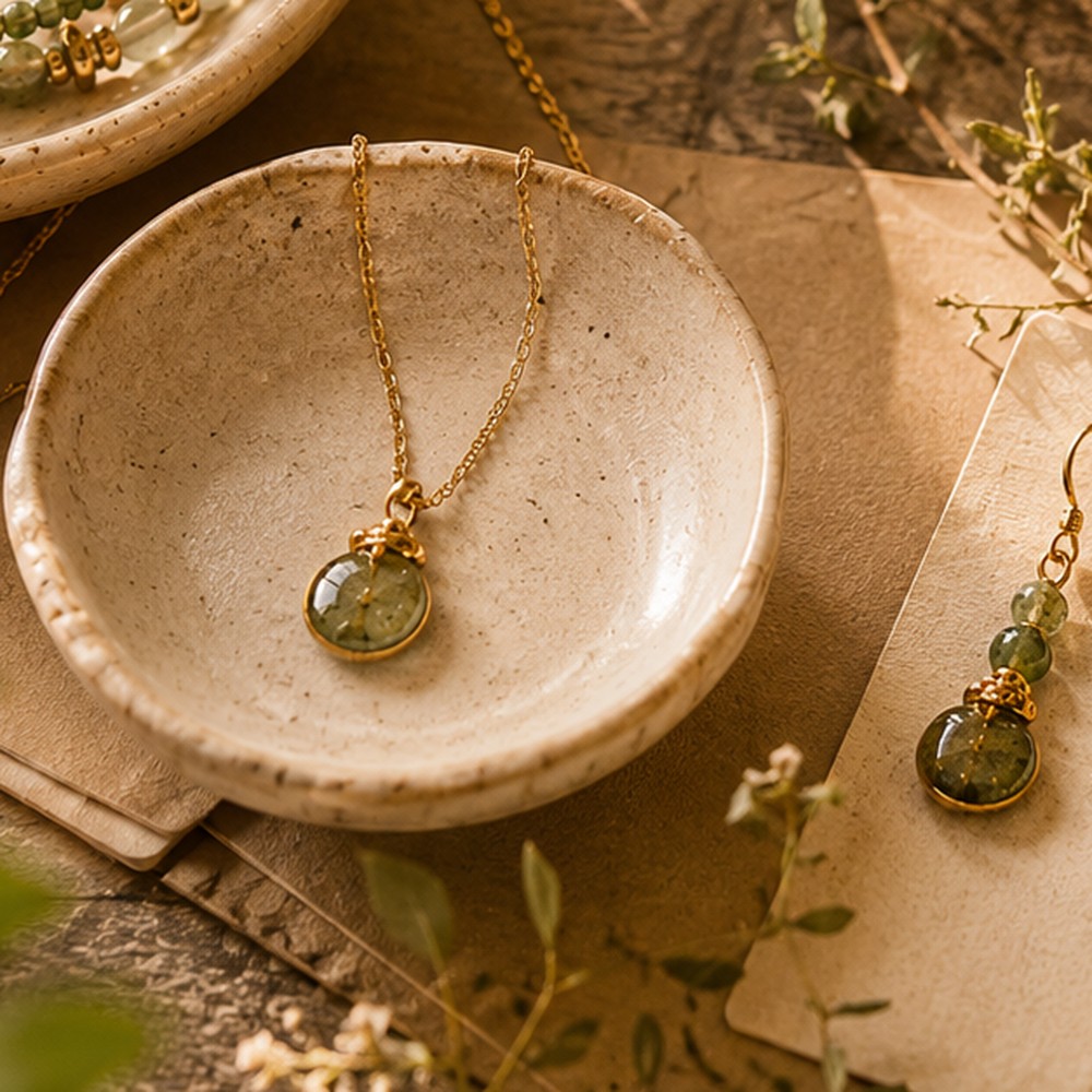 Greenstone pendant necklace