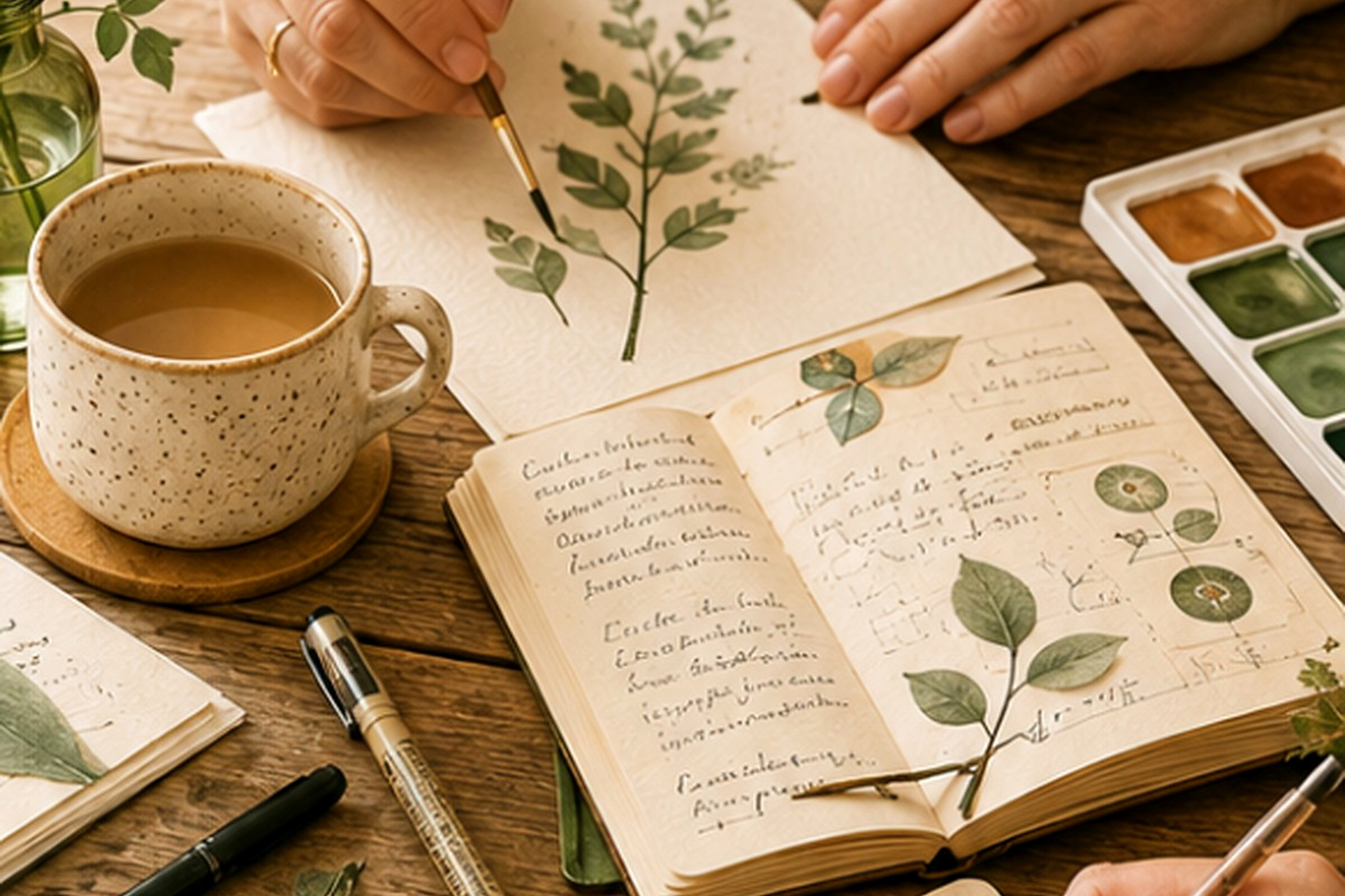 Creative drawing and journaling materials